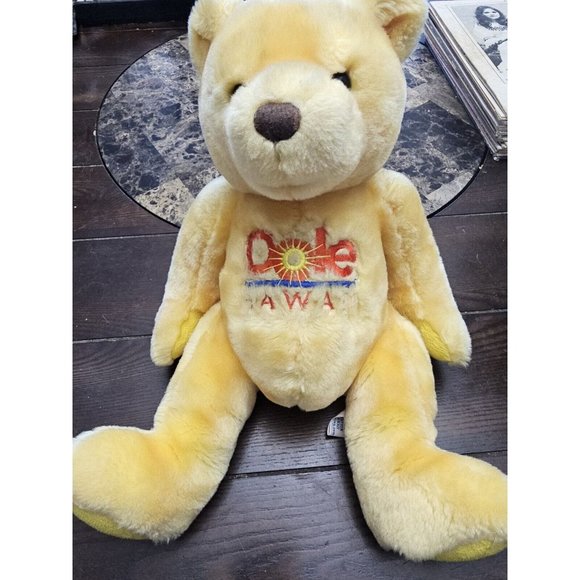Dole Plantation Dole Hawaii Embroidery Yellow Bear Wahiawa Hawaii 14" Plush